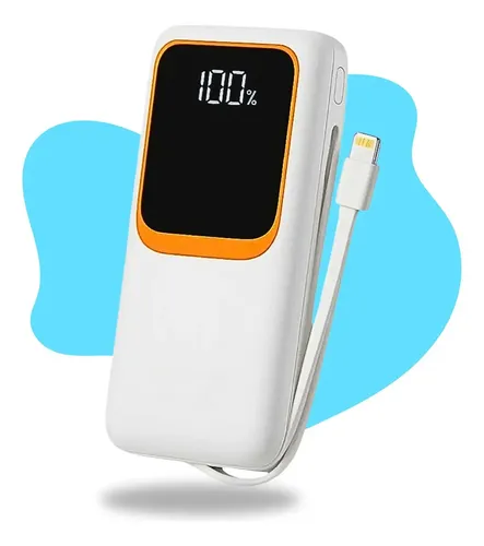 Imagem do produto Carregador Portátil 20000 Turbo 22.5w Power Bank Premium Universal Rápido Voo Transporte Aéreo Para Samsung iPhone Xiaomi Motorola Celular Smartwatch Tablet Casenn Branco