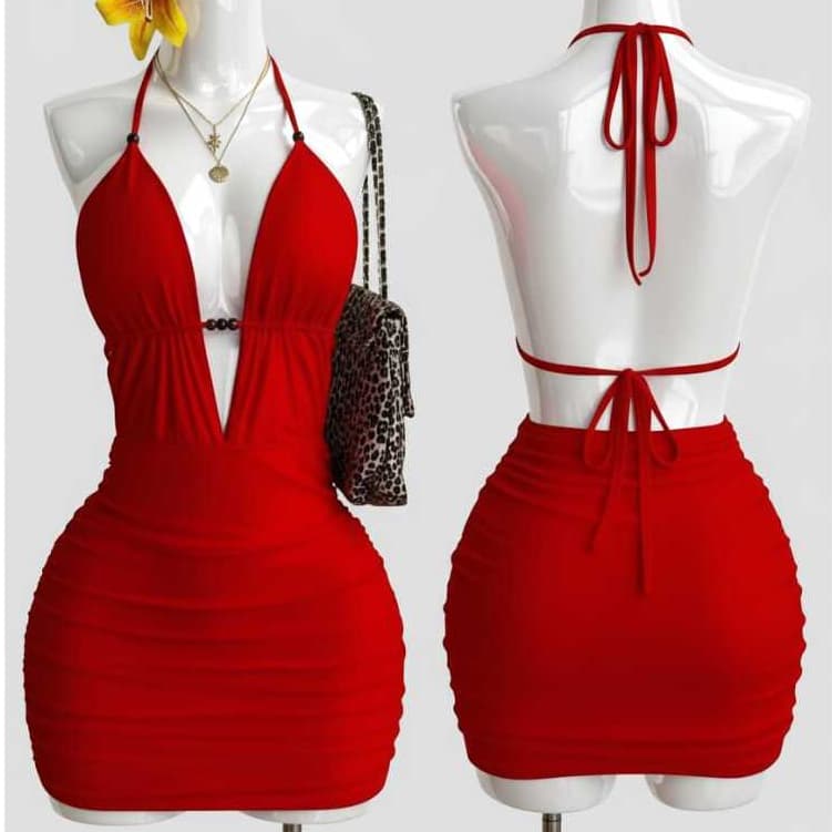 Imagem do produto Vestido  curto feminino gringo balada frente unica decote en V