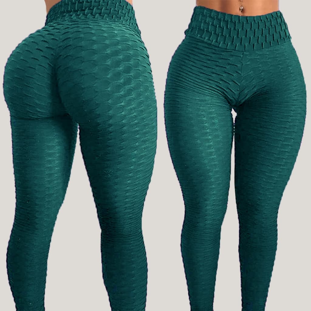 Imagem do produto Calça Legging Bolha e Lisa Suplex Cós Alto Empina Bumbum Fitness Suplex 3D Legue Textura Flocada Academia Cintura alta