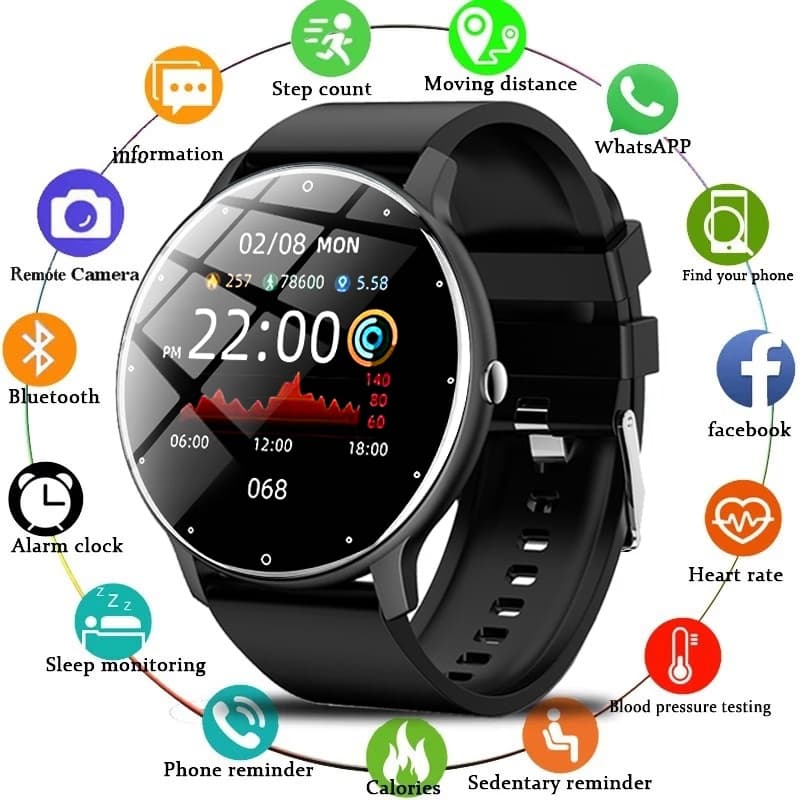 Imagem do produto LIGE Relógio inteligente masculino à prova d'água com Bluetooth de freqüência cardíaca